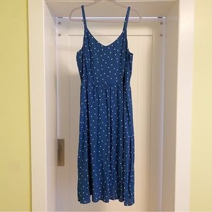 Old Navy Cami Dress Blue White Polka Dot Spaghetti Strap